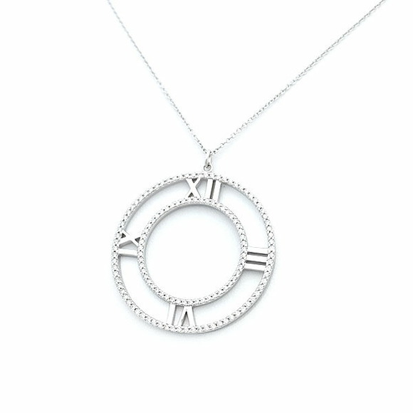 Tiffany Open Atlas Diamond Necklace Double Circle